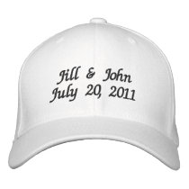 Wedding Date Couple Names Announcement White Hat Baseball Cap