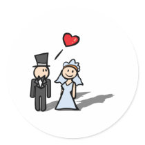 "Wedding Day" couple design Sticker
