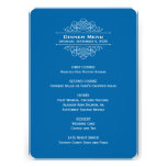 Wedding Dinner Menu Card | Blue Classic Elegance Personalized Invitation