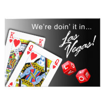 Wedding - Doing it in Las Vegas black Personalized Announcements