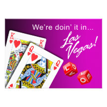 Wedding - Doing it in Las Vegas purple Announcement