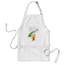 Wedding Dove with Rainbow Ribbon Aprons