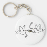 Wedding Doves with Rings Keychain
