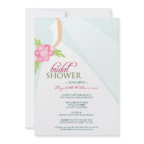 Wedding Dress_2 Bridal Shower Invitation (blue)