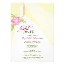 Wedding Dress_2 Bridal Shower Invitation (yellow)