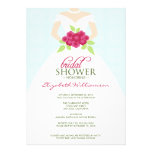 Wedding Dress Bridal Shower Invitation (blue)