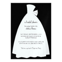 Wedding Dress Bridal Shower Invitation {Ebony}