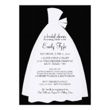 Wedding Dress Bridal Shower Invitation {Ebony}