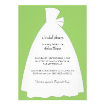 Wedding Dress Bridal Shower Invitation {Kiwi}