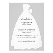 Wedding Dress Bridal Shower Invitation {Silver}