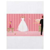 wedding dress pink stripe flyers