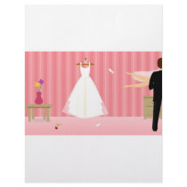 wedding dress pink stripe letterhead