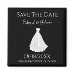 Wedding Dress Save the Date Fridge Magnet