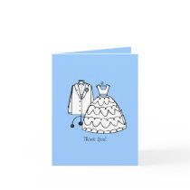 Wedding Dress & Tux Custom Thank You Notes
