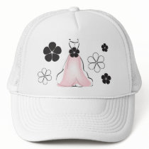 Wedding Dress with Pink Cap Trucker Hats