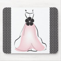 Wedding Dress with Pink Mouse Pad