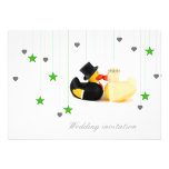 Wedding ducks 3 stars & hearts wedding invitation