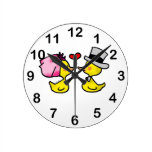 Wedding ducks wall clock