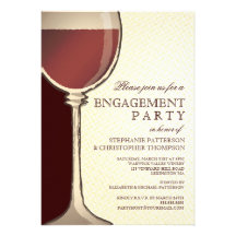 Wedding Engagement Party Aged Wine Themed Custom Invitations