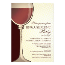 Wedding Engagement Party Aged Wine Themed Personalized Invites