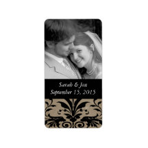 Wedding Engagement Photo Damask Save the Date Custom Address Labels