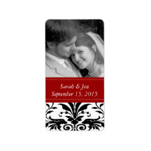 Wedding Engagement Photo Damask Save the Date Personalized Address Labels