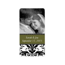 Wedding Engagement Photo Damask Save the Date Custom Address Label