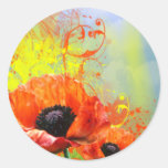 Wedding Envelope Floral Poppy Seal Sticker stickers