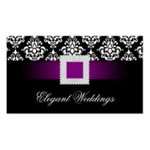 Wedding Event Planner Jewel Purple Black White Business Cards