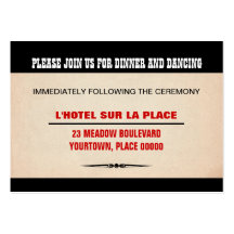 Wedding Event Poster-Style Reception Card Business Cards