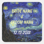 Wedding favor stickers.  Starry Night