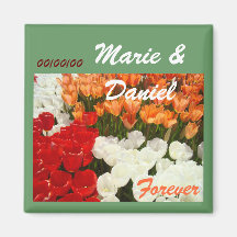 Wedding Favors gifts magnets Forever Flowers Date