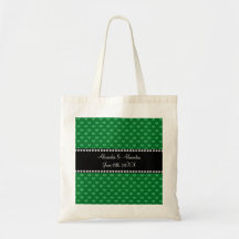 Wedding favors green hearts bags