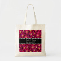 Wedding favors Maroon pink roses Bags