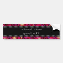 Wedding favors Maroon pink roses Bumper Stickers