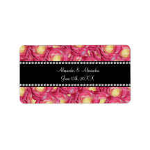 Wedding favors Pink roses Personalized Address Labels