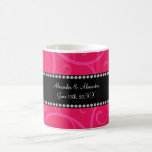 Wedding favors pink swirls coffee mugs