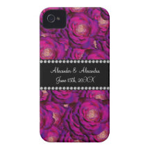 Wedding favors Purple roses Case-Mate iPhone 4 Case