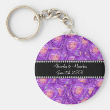 Wedding favors Purple roses Keychains
