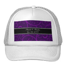 Wedding favors purple swirls mesh hats