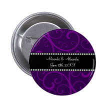 Wedding favors purple swirls pins
