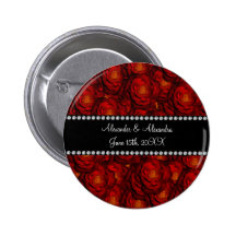 Wedding favors Red roses Pinback Button