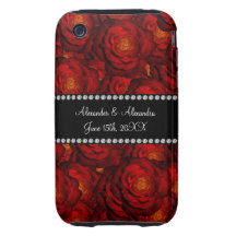 Wedding favors Red roses Tough iPhone 3 Cases