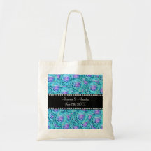 Wedding favors Turquoise roses Bags
