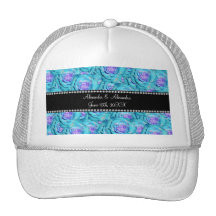 Wedding favors Turquoise roses Mesh Hat