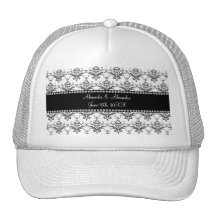Wedding favors White damask Mesh Hat