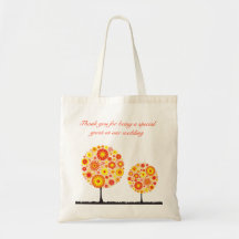 Wedding Favour Bag - Flower Wishing Tree Orange