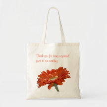 Wedding Favour Bag - Orange Daisy Gerbera Flower
