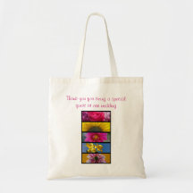 Wedding Favour Bag - Pink & Yellow Macro Flowers