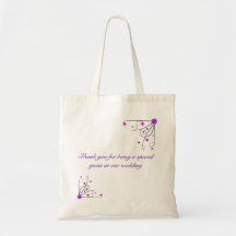 Wedding Favour Bag - Purple & Pink Flower Swirl
